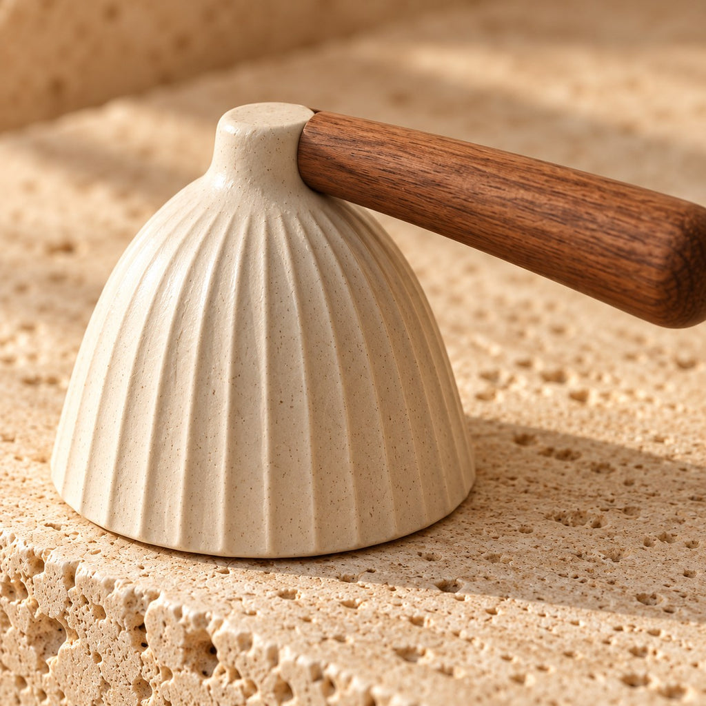 Pebble Ribbed Ceramic Candle Snuffer — product detail